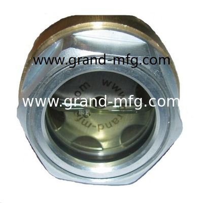 quality  male G thread 1/4 inch aluminum liquid level sight glasses with natural glass window  Oil Level Sight Glass for Pump Gearboxes and Compressors factory