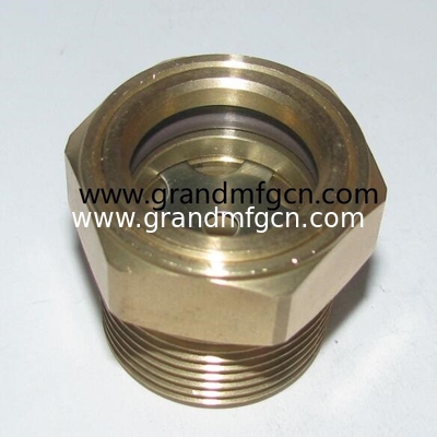 NPT3/8&quot; brass oil level sight gauge for pump tank gearbox air compressor brass sight glass with ss304 reflector custom