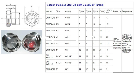 NPT 1/2 Industries lab Equipmen stainless steel oil liquid sight glass window industrial machinery coolant sight glass