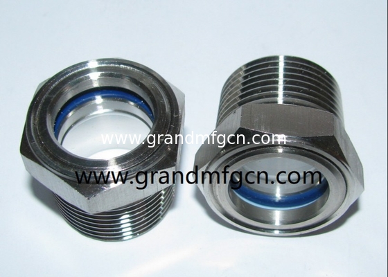 Male NPT thread stainless steel ss316 liquid fluid sight glass with big viewing port oil sight glass gauge 4Mpa
