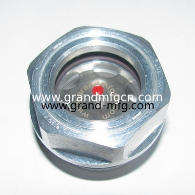 Metric thread M30x1.5 M33x1.5 M20x1.5 air compressor sight glass aluminium bulls eye oil sight glass gauge indicator  Aluminum Oil Level Sight Glass for Pump Gearboxes and Compressors