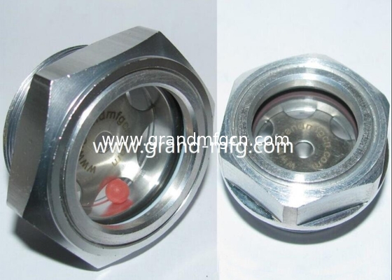 BSP G1/2&quot; 3/4&quot; 1&quot; V-type rotary vane vacuum pump aluminum oil level sight glass with ss304 reflector use for compressor