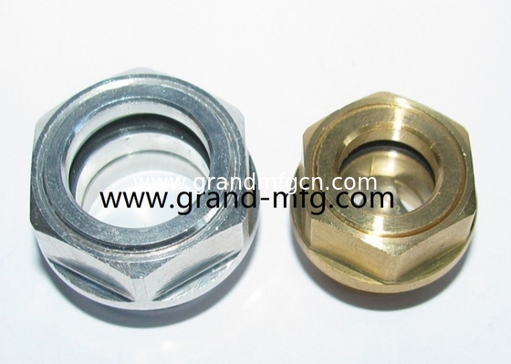 Metric thread M30x1.5 M33x1.5 M20x1.5 air compressor sight glass aluminium bulls eye oil sight glass gauge indicator  Aluminum Oil Level Sight Glass for Pump Gearboxes and Compressors