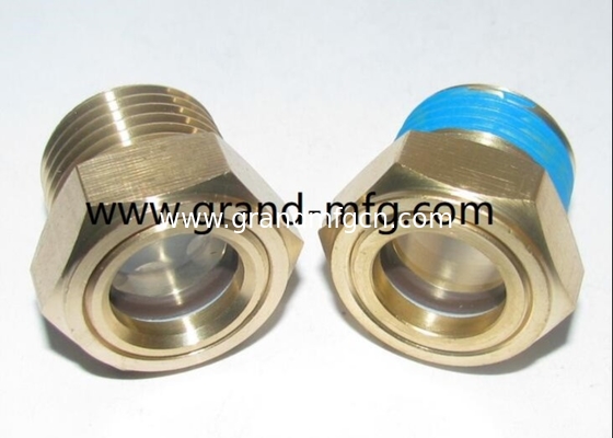 M36X1.5 Metric hex brass oil level sight indicator air compressor oil sight glass custom reducers brass oil sight glass