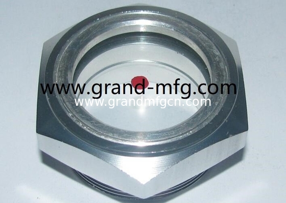 Male thread Hexagon Aluminum Oil Sight Glass (Metric &amp; BSP thread) speed reducer oil level sight gauge,no finishing