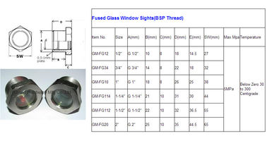 BSP 3/4&quot;male thread Metal Sight Glass steel nickel plated Fused Glass Window Sights for refrigeration equipment