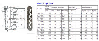 Stainless steel 304 Plank Oil sight glass for refrigeration equipment or industrial