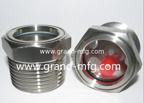 HIGH PRESSURE 1500PSI SIGHT FLOW WINDOW WITH RED BALL 1 1/2&quot; NPT oil sight glass fluid flow sight gauges with red ball