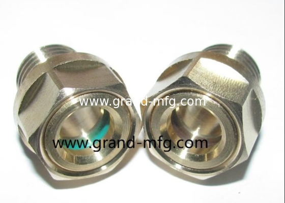 male bsp pipe thread G1 inch pump oil level sight glass indicator  reducer aircompressor oil sight glasses with red ball