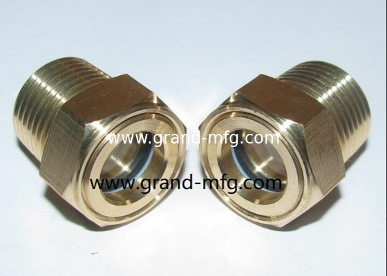 male Metric thread M22*1.5  Brass Fluid level sight glass with reflector and natural glass