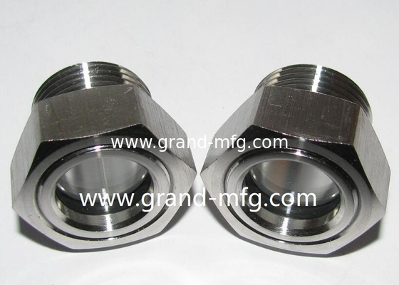 NPT3/4 Inch 1/2 Inch 1 Inch Stainless Steel 304 Oil Sight Glass Window With Reflector SS304 Oil Level Sight Port Oil Level Gauge GM-SSG10 GM-SSN34 GM-SSN10 GM-SSN20