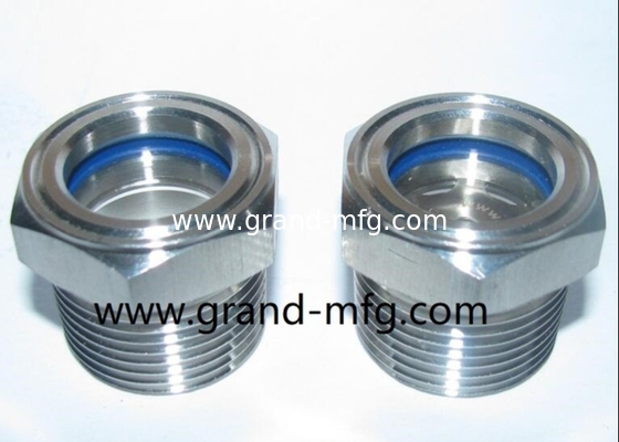 M27X1.5 SS304 Oil Sight Glass Level Monitor with big viewing window and locking nut SUS304 sight glass oil gauge