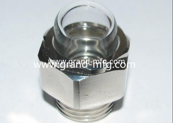 Male NPT thread 3/8&quot; 3/4&quot; Dome-shaped oil level gauge pumps oil observe sight glass indicator with clear 3D sight glass