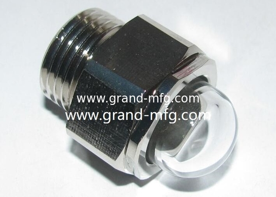 Male NPT thread 3/8&quot; 3/4&quot; Dome-shaped oil level gauge pumps oil observe sight glass indicator with clear 3D sight glass