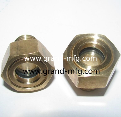 Brass Oil Sight Glass 200°F Natural Finish 1/8-27 Gauge Port Thread Size