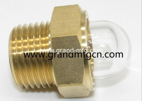 NPT thread 3/8 INCH brass dome oil level sight glass window indicator hex screw-in Oil level sight glass