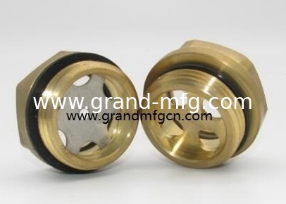 M16x1.5 M18x1.5 M20X1.5 Speed reducers brass oil level sight plug with visual level indicator glass oil level gauge