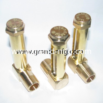 NPT 1/2 INCH Sraight brass oil level gauge indicator with level marks for Thin-wall container oil level gauge