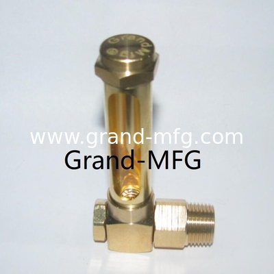 BSP 1/8 INCH Sraight brass oil level sight gauge with level marks for Thin-wall container oil level indicator