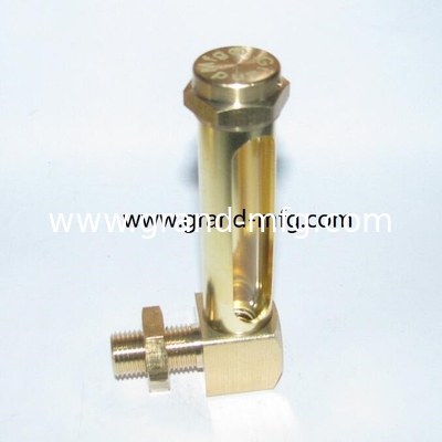 NPT 1/4 INCH Sraight brass oil level gauge indicator with level marks for Thin-wall container oil level gauge