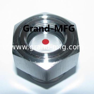 M27X1.5 SS304 Oil Sight Glass Level Monitor with big viewing window and locking nut SUS304 sight glass oil gauge
