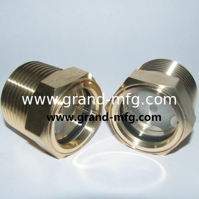 Domed Brass Oil Sight Glass for Pump Gearboxes and Compressors NPT UNC Metric Thread High Temp and Pressure Resistance OEM Available