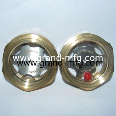 Male NPT Thread 1/4 Inch Radiator Brass Sight Windows With Natural Glass Window Brass Oil Sight Glass for Pump Gearboxes and More Brass Material Various Glass Types and Custom Sizes Availabl