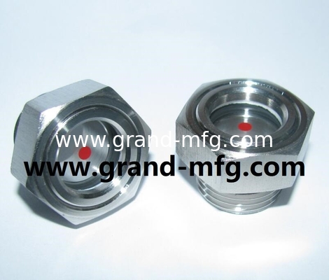 NPT thread 1/2&quot; 3/4&quot; stainless steel 304 oil sight glass without hexagon locking nut SS304 OIL LEVEL SIGHT PORT