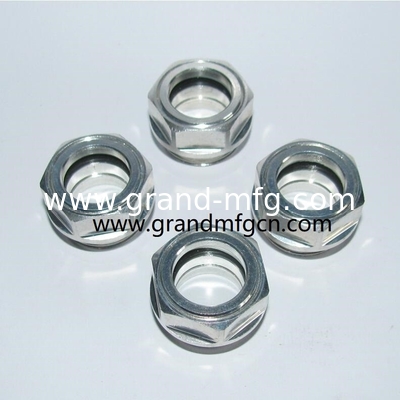 BSP G1/2" 3/4" 1" V-type rotary vane vacuum pump aluminum oil level sight glass with ss304 reflector use for compressor