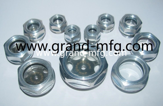 BSP / Metric thread Milled Hexagon Aluminum oil sight glass 3/4 1/2 3/8 1 inch custom M18*1.5 M20*1.5 M22*1.5 M27*1.5