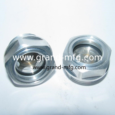 BSP / Metric thread Milled Hexagon Aluminum oil sight glass 3/4 1/2 3/8 1 inch custom M18*1.5 M20*1.5 M22*1.5 M27*1.5