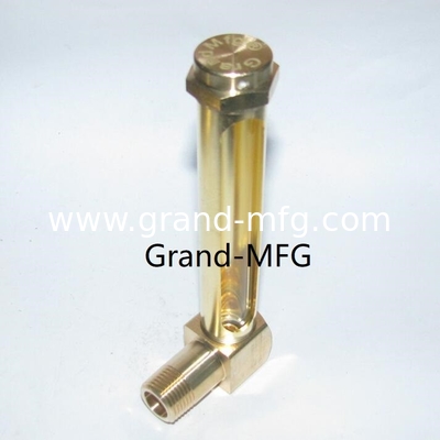 NPT 1/2 INCH L type Brass oil level gauge indicator with level marks for Thin-wall container oil sight glass plugs