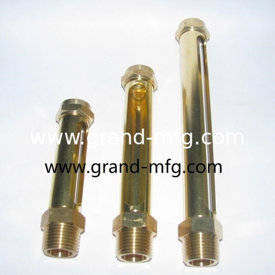 NPT 1/2 INCH L type Brass oil level gauge indicator with level marks for Thin-wall container oil sight glass plugs