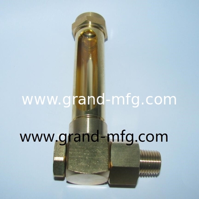 NPT 3/8 INCH Sraight brass oil level gauge indicator with level marks for Thin-wall container，oil level gauge