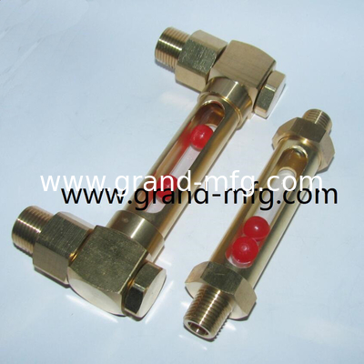 NPT 3/8 INCH Sraight brass oil level gauge indicator with level marks for Thin-wall container，oil level gauge