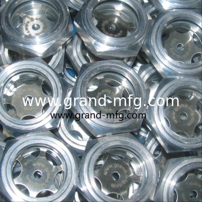 8bar pressure M22x1.5 milled head aluminum reducer oil sight glass， oil level indicator， fluid level gauge custom