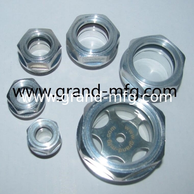 8bar pressure M22x1.5 milled head aluminum reducer oil sight glass， oil level indicator， fluid level gauge custom