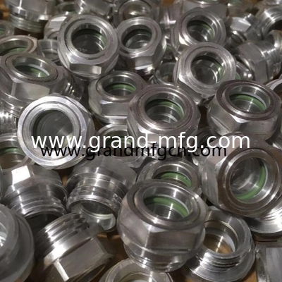 M20X1.5 M22X1.5 M27X1.5 Milled hex head aluminum oil level sight plug bull eye oil sight glass male Metric thread