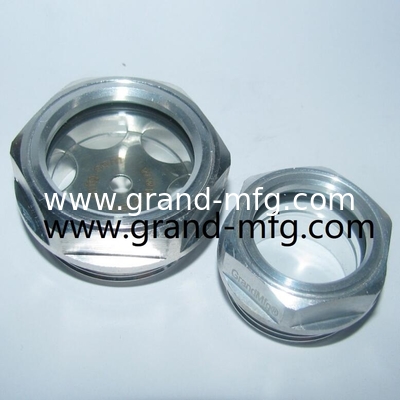 BSP G thread 1/2&quot; 3/4&quot;  1&quot; 2&quot; Blower Oil level indicator sight glass custom available  Aluminum Oil Level Sight Glass for Pump Gearboxes and Compressors