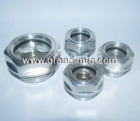 M22X1.5 M27X1.5 M42X1.5 Metric thread aluminum bull eye oil level sight glass plugs with red central mark milled head