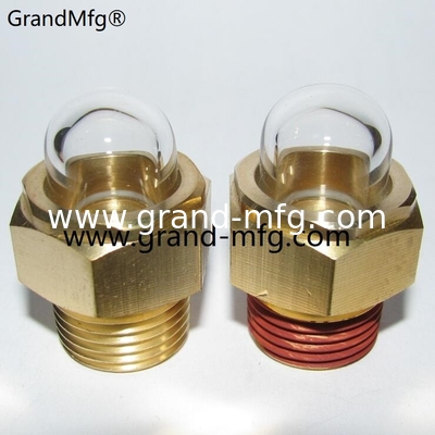 Male NPT pipe threads 1/2 inch domed shaped flow liquid level indicators oil level sight glass gauge for pumps custom