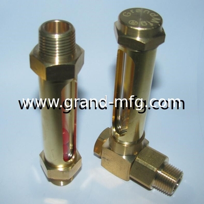 BSP 3/4 INCH Sraight brass oil level gauge indicator with level marks for Thin-wall container oil level gauge