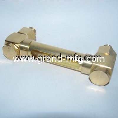 BSP 1/8 INCH Sraight brass oil level sight gauge with level marks for Thin-wall container oil level indicator