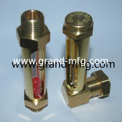 BSP 1/8 INCH Sraight brass oil level sight gauge with level marks for Thin-wall container oil level indicator