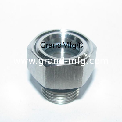 NPT2 INCH 3&quot; SS304 Male Thread End Nut Type Equipwith big viewing window and locking nut SUS304 sight glass oil gauge