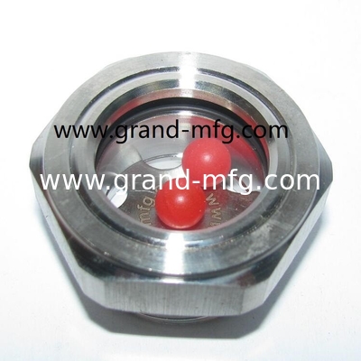 NPT2 INCH 3&quot; SS304 Male Thread End Nut Type Equipwith big viewing window and locking nut SUS304 sight glass oil gauge