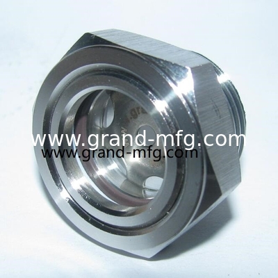 NPT2 INCH 3&quot; SS304 Male Thread End Nut Type Equipwith big viewing window and locking nut SUS304 sight glass oil gauge