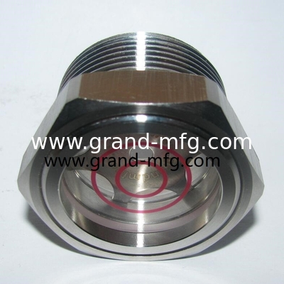NPT thread 3&quot; 4&quot; food grade SS304 fluid level sight glass with big viewing port  SUS304 sight glass oil gauge