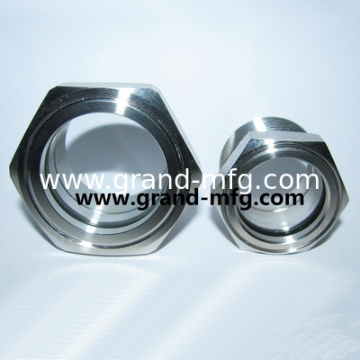 M33X1.5 SS304 fluid level sight glass with big viewing window and locking nut SUS304 sight glass oil gauge