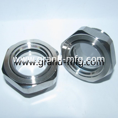 M33X1.5 SS304 fluid level sight glass with big viewing window and locking nut SUS304 sight glass oil gauge